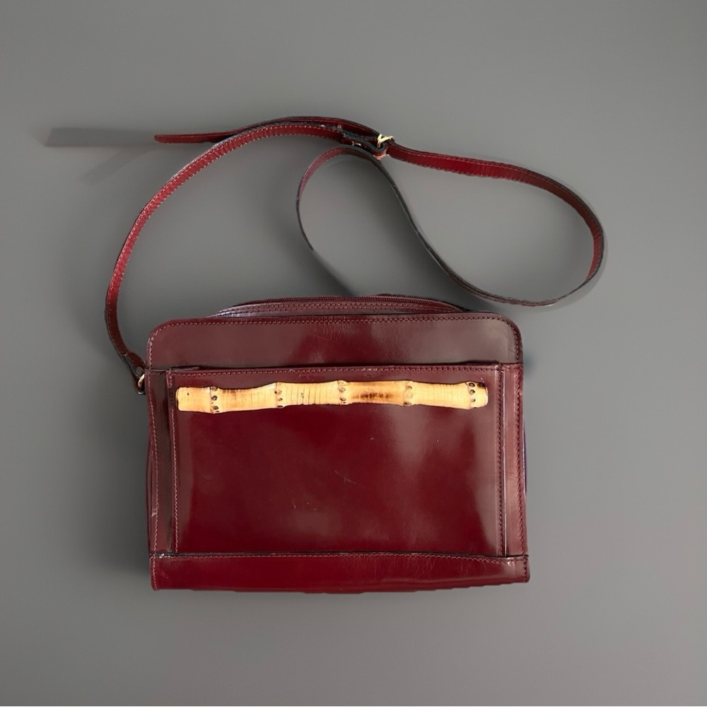 Vintage Saks Purse Burgundy Leather Shoulder Bag